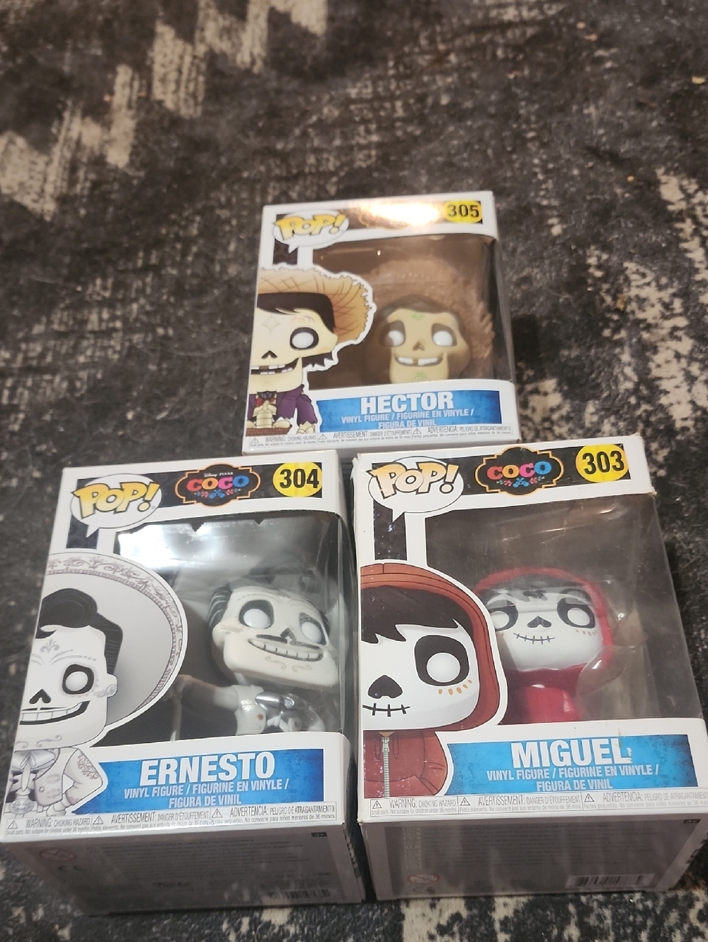 Funko Pop! Coco Trio Miguel (red), Ernesto (white), Hector (brown) Set